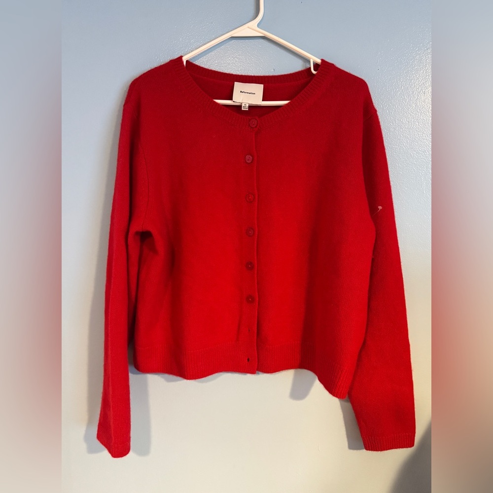 REFORMATION Clara Cashmere Crew Cardigan - Picture 2 of 5